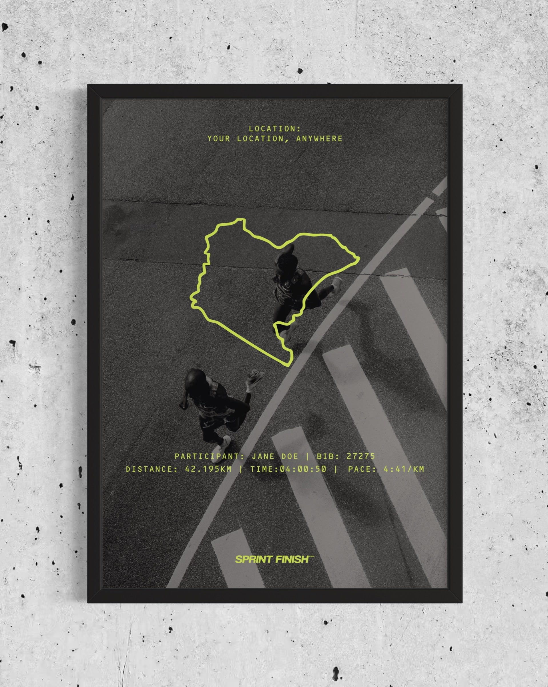 Race Day Poster – Custom Running Print with Uploaded Background