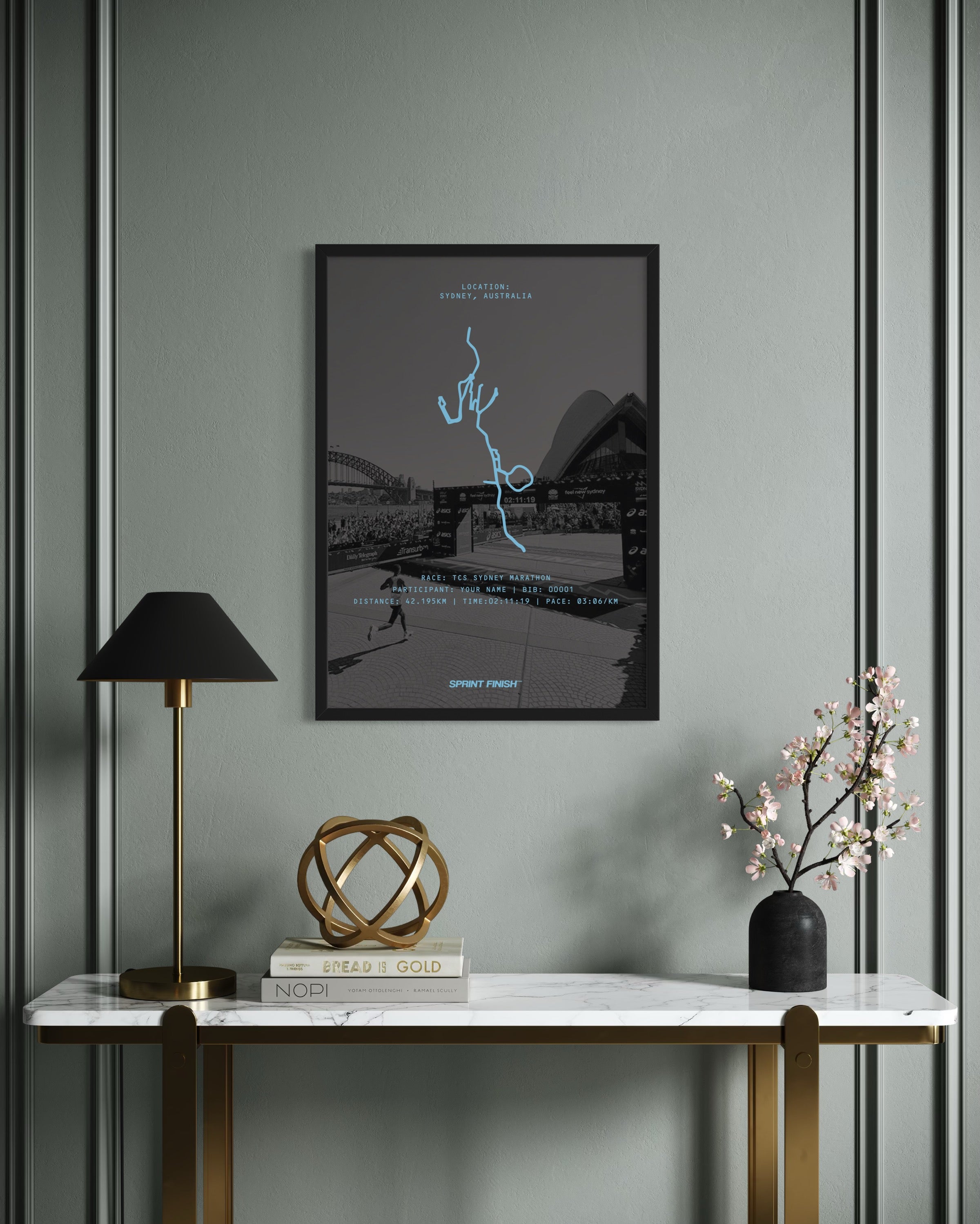 SYDNEY MARATHON - Personalised Running Poster with Custom Image Background (Copy)