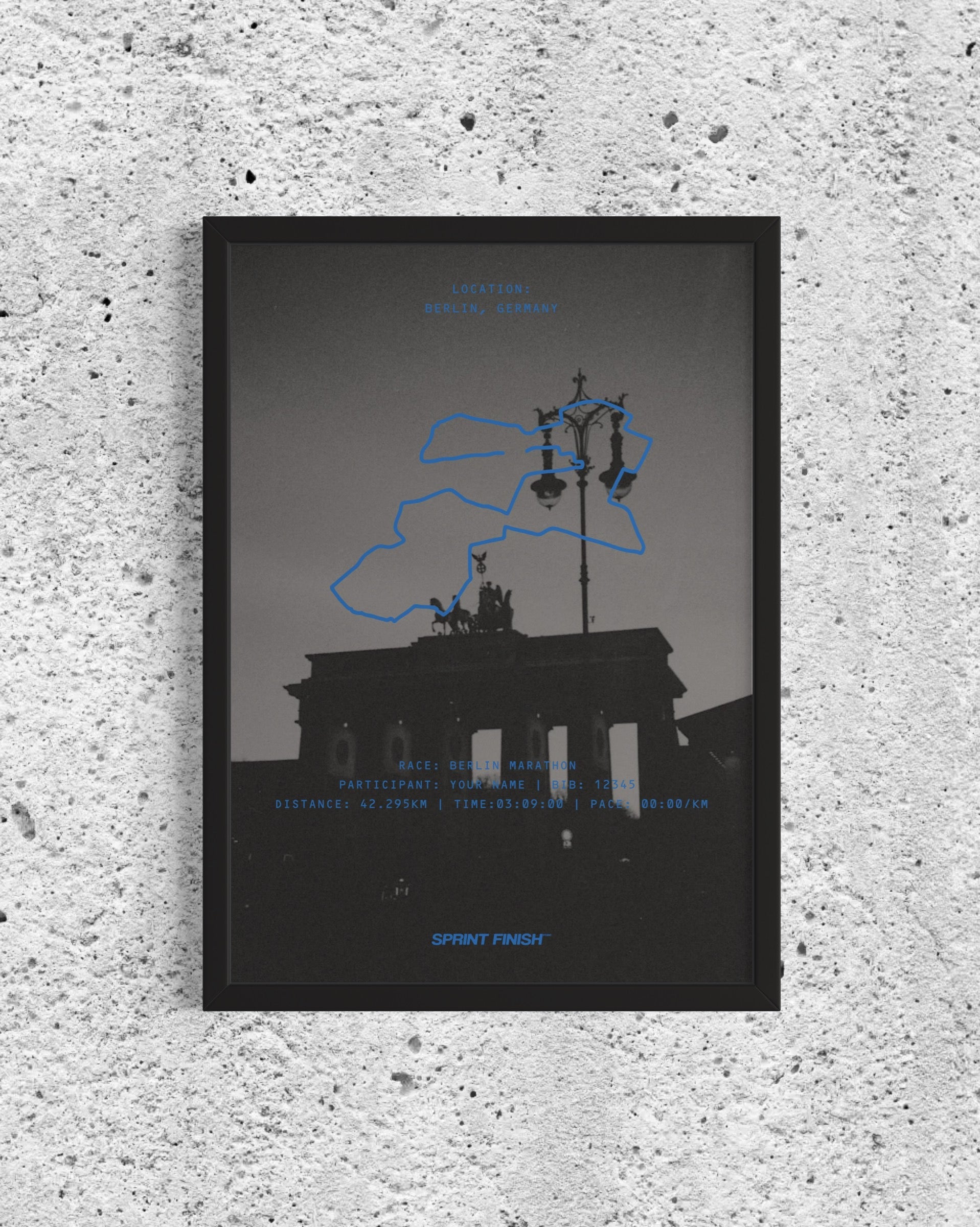 Berlin Marathon Poster – Personalised Running Print with Studio Background