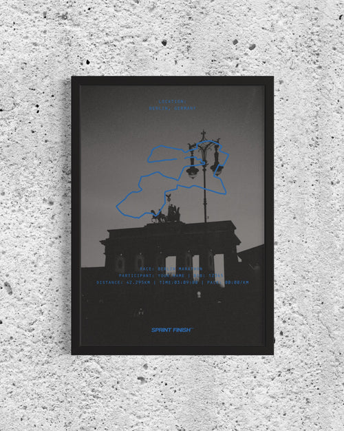 Berlin Marathon Poster – Personalised Running Print with Studio Background