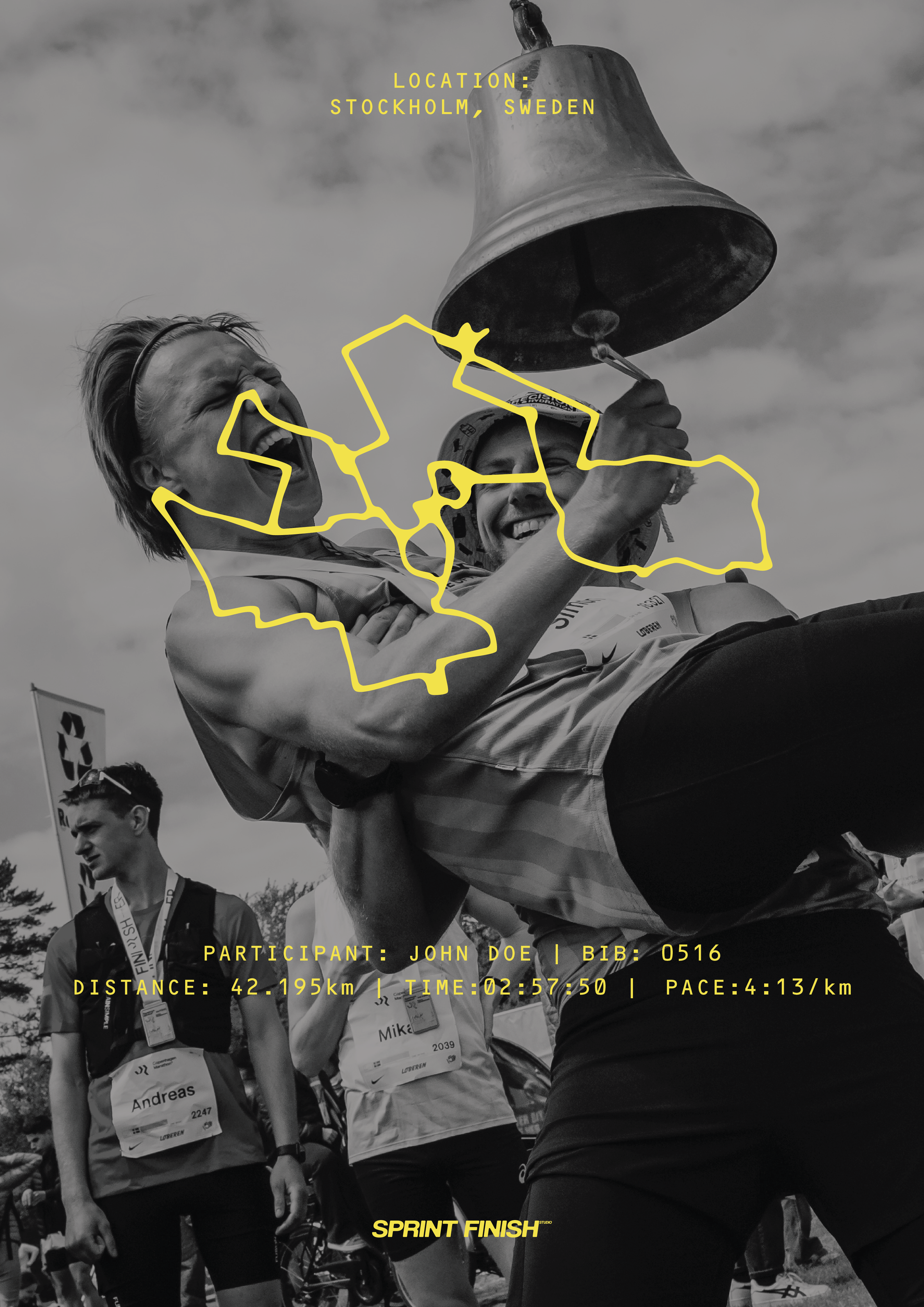 UNFRAMED Custom Running Route Print – Unframed (Upload Your Own Background)