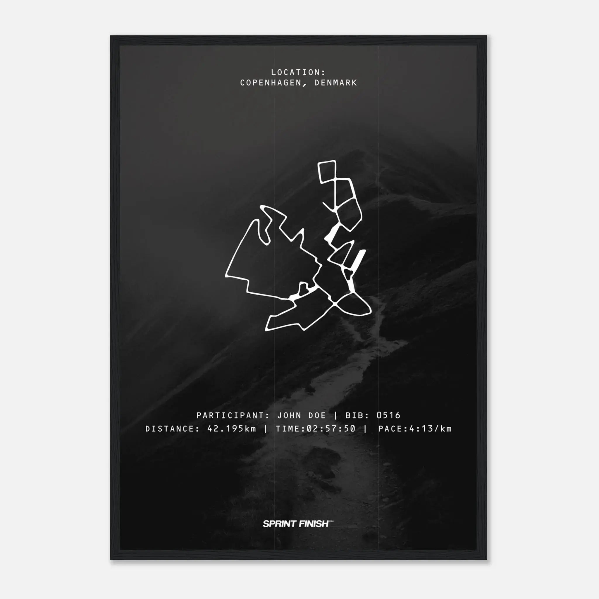 Personalised Running Poster Trail Run - Studio Background